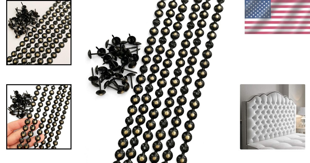 Decorative Upholstery Tacks, 10m Strips, 9.5mm, Bronze