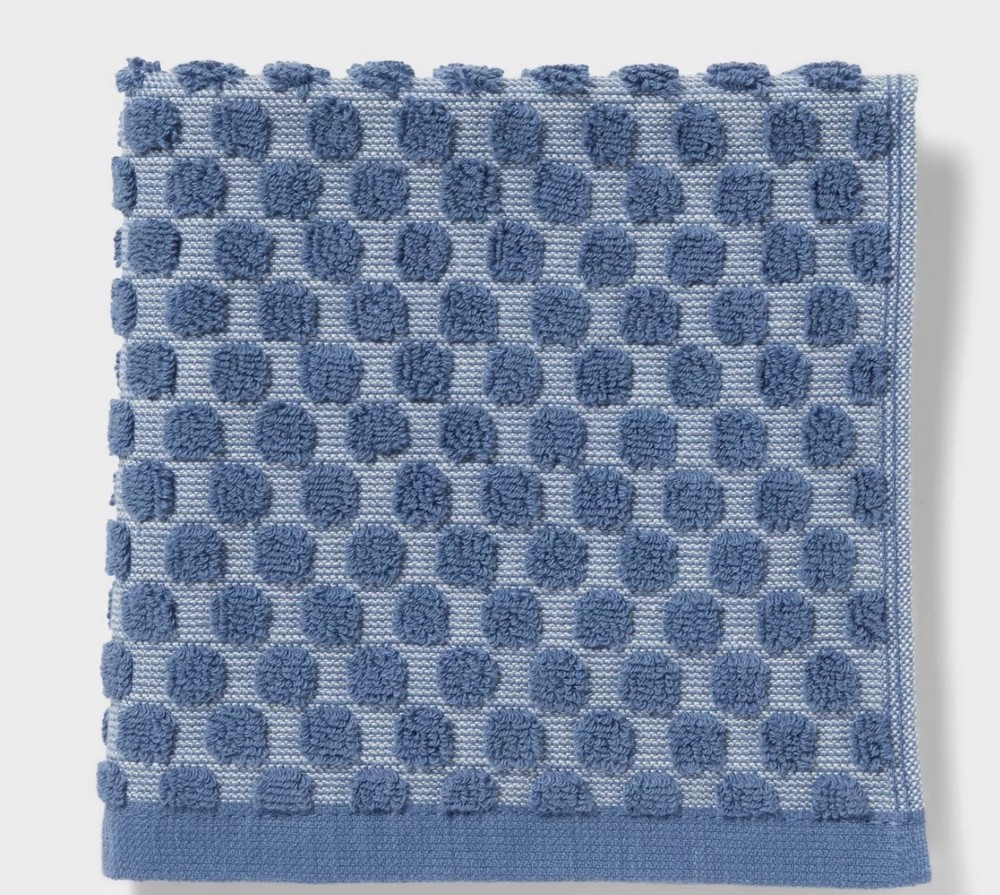 6pc Performance Plus Textured Dot Bath Towel Set Blue - Threshold™