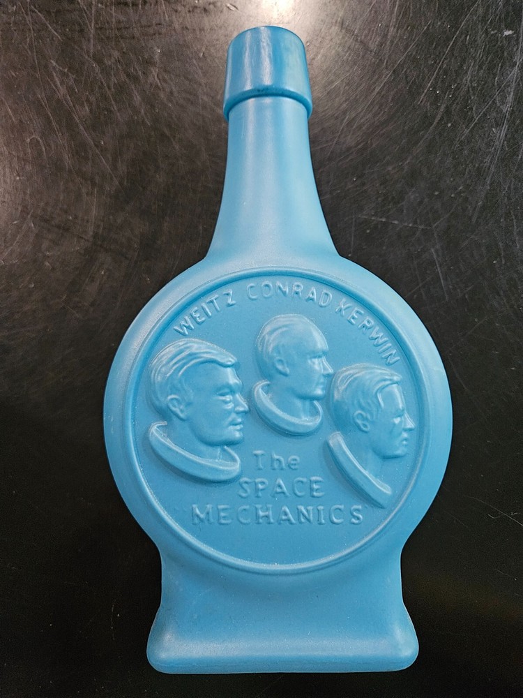 Sky Lab Weaton blue glass commemorative bottle