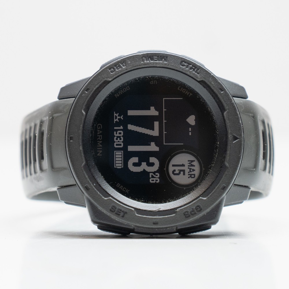 Garmin Instinct Rugged GPS Smart Watch Graphite w/ Updated USB C Charger