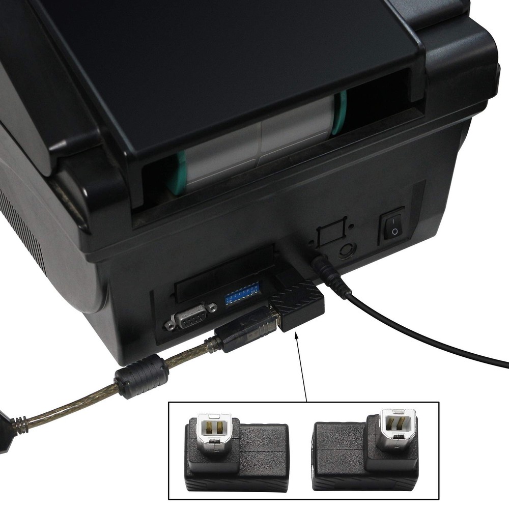 YACSEJAO USB 2.0 Type-B Printer Adapter, 2Pack 90 Degrees B black