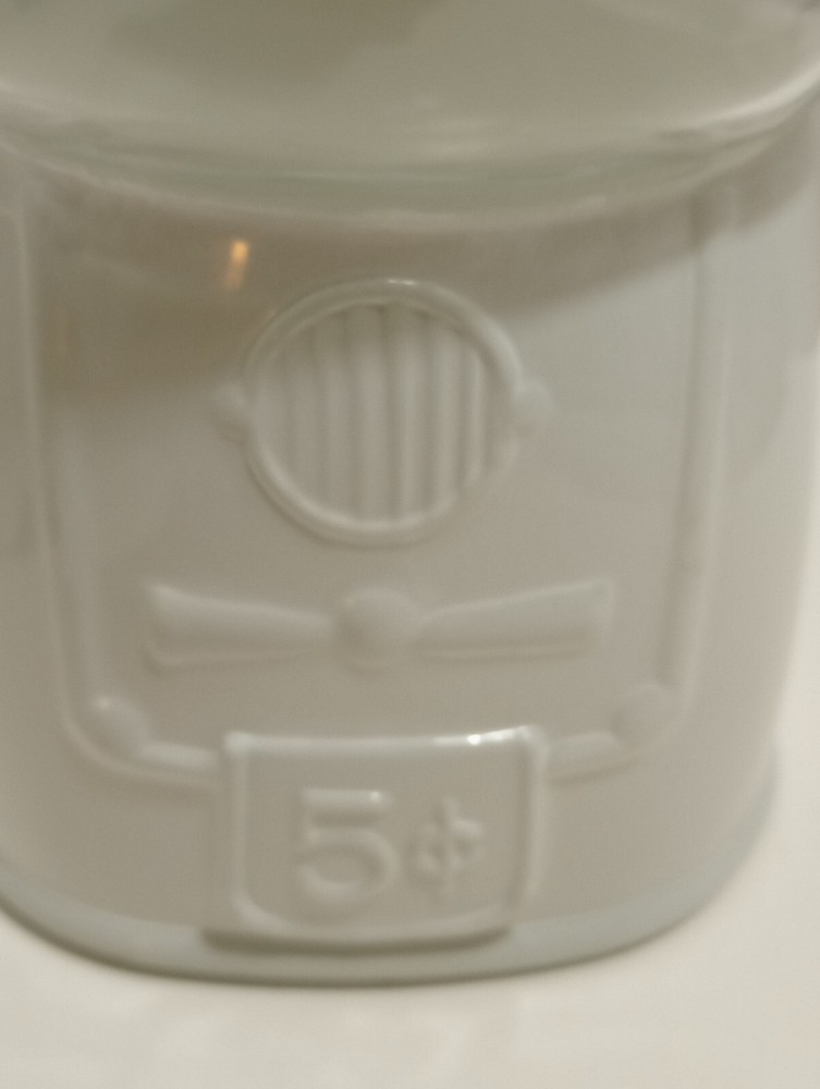 White Glass Gumball Candy Jar