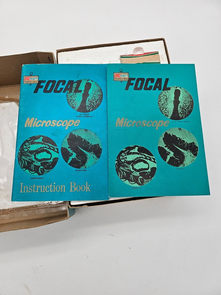 Vintage Precision Made Kmart Focal Microscope Educational With Slides
