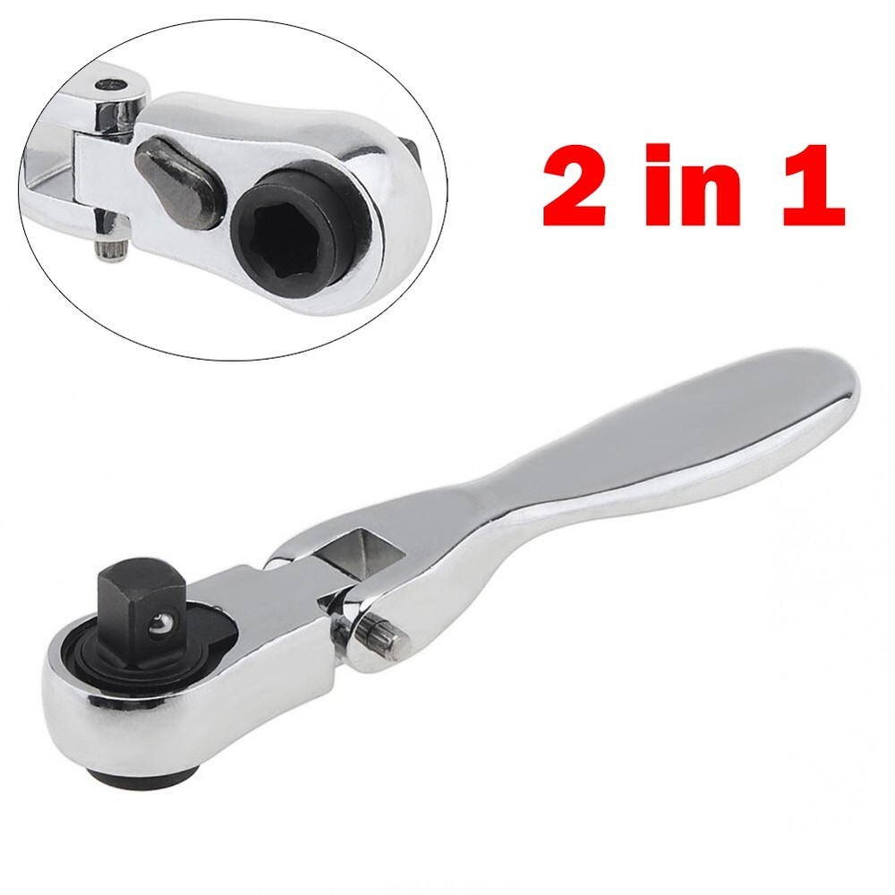 2 In 1  for MINI Ratchet Wrench Screwdriver 72 Teeth Socket Batch Head Quick
