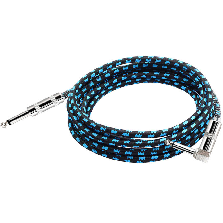 Guitar Audio Cable 10ft Braided Cable Guitar Connector 6.35 Shielded Audio Cable