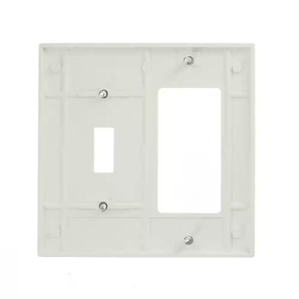 2-Gang White 1-Toggle / 1-Decora/Rocker Plastic Standard Wall Plate (1-Pack)