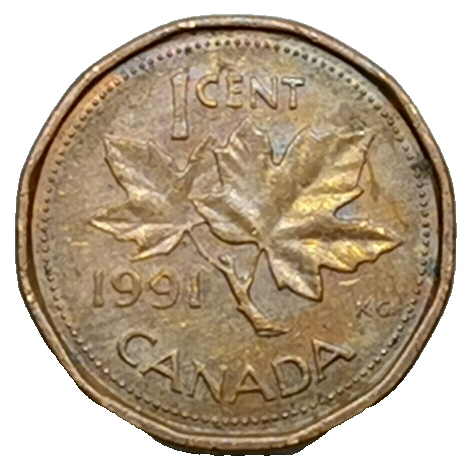 Elizabeth II  /  Maple Leaf  1 cent  1991 CANADA (187F)