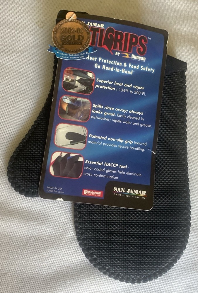 San Jamar  Ultigrips 12" Conv Oven Mitt Black