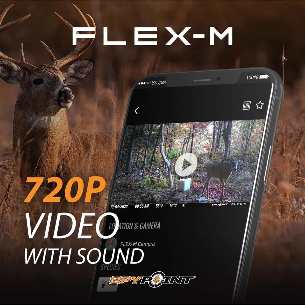 SPYPOINT Flex-m Twin Pack Cellular Trail Camera with GPS, Night Vision, Dual-Sim