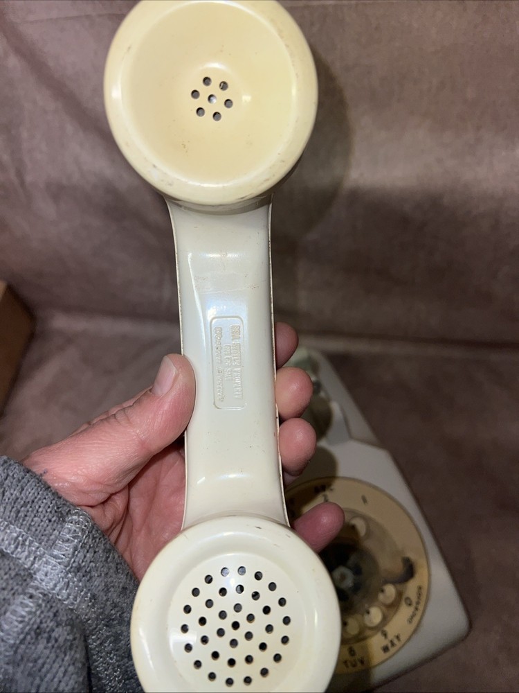 Vintage Rotary Desk Phone Cream Untested