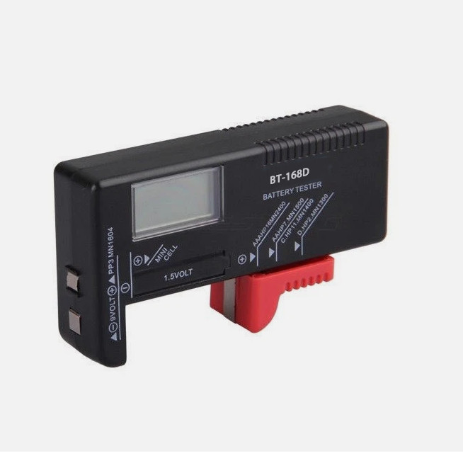 2Pc Battery Tester Digital Voltage Checker for AAA/AA/C/D/9V Batteries Universal