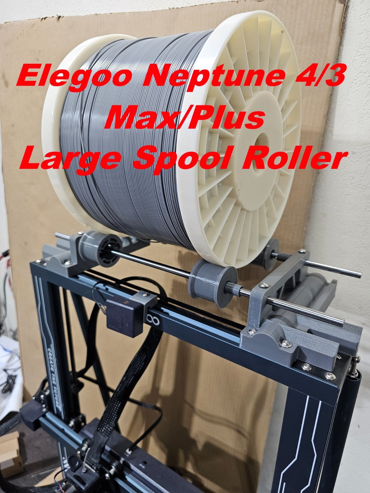 3d Printer Larger Spool Roller Fits Neptune 4/3 Max or Plus or standalone