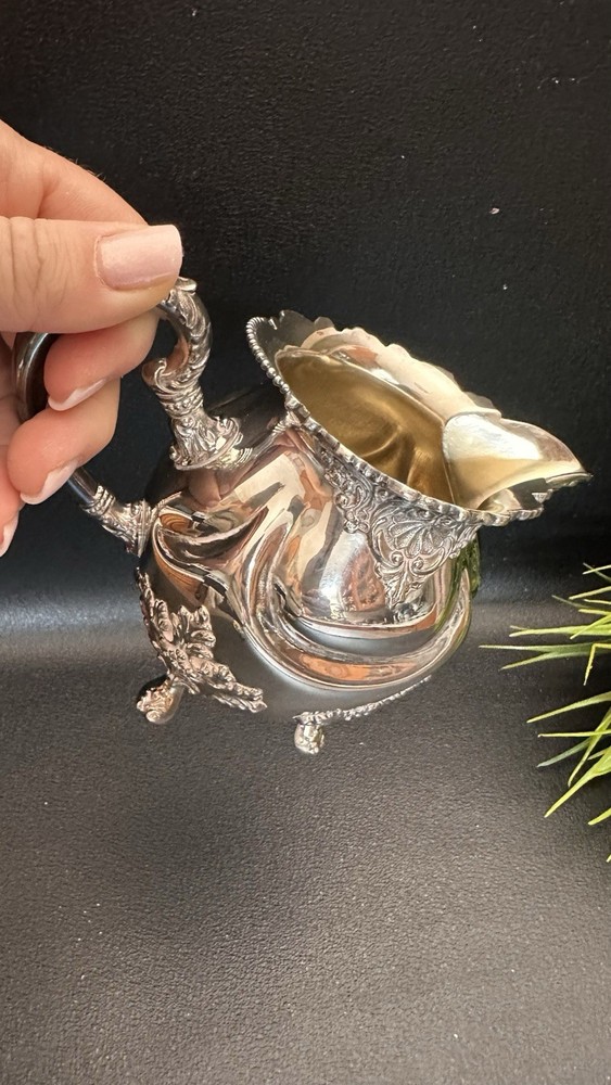 Elegant Silver coated Creamer with Ornate Design