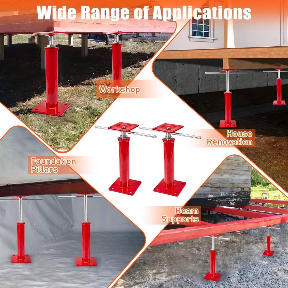 House Jacks for Leveling Crawlspace, 11" - 16" Height Range, 11023 lbs Max Lo...