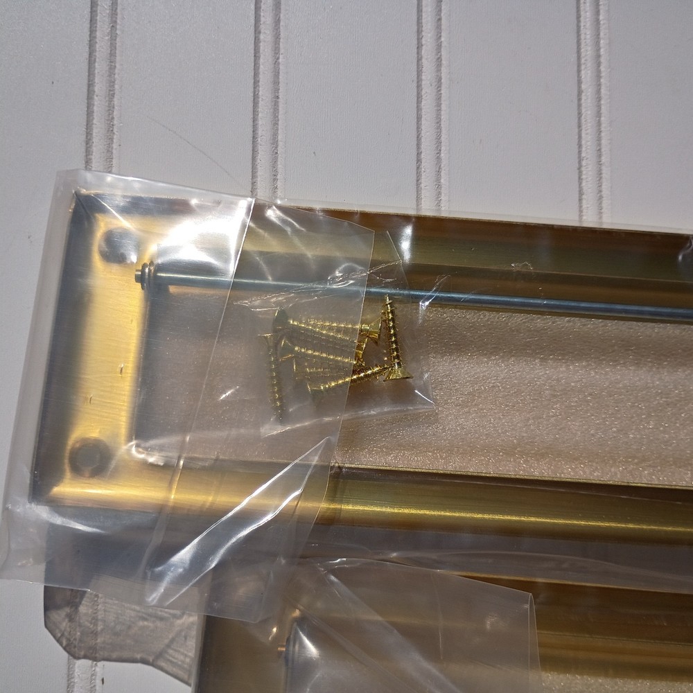 Solid Brass Mail Slot with Interior Back Frame Vintage Style Gold Classic MCM