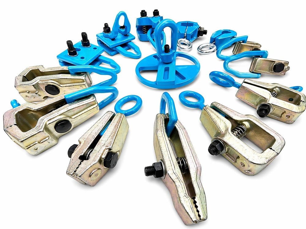 Set#117 14Pc Frame Machine Pulling Clamps Chains Hooks Auto Body Kit