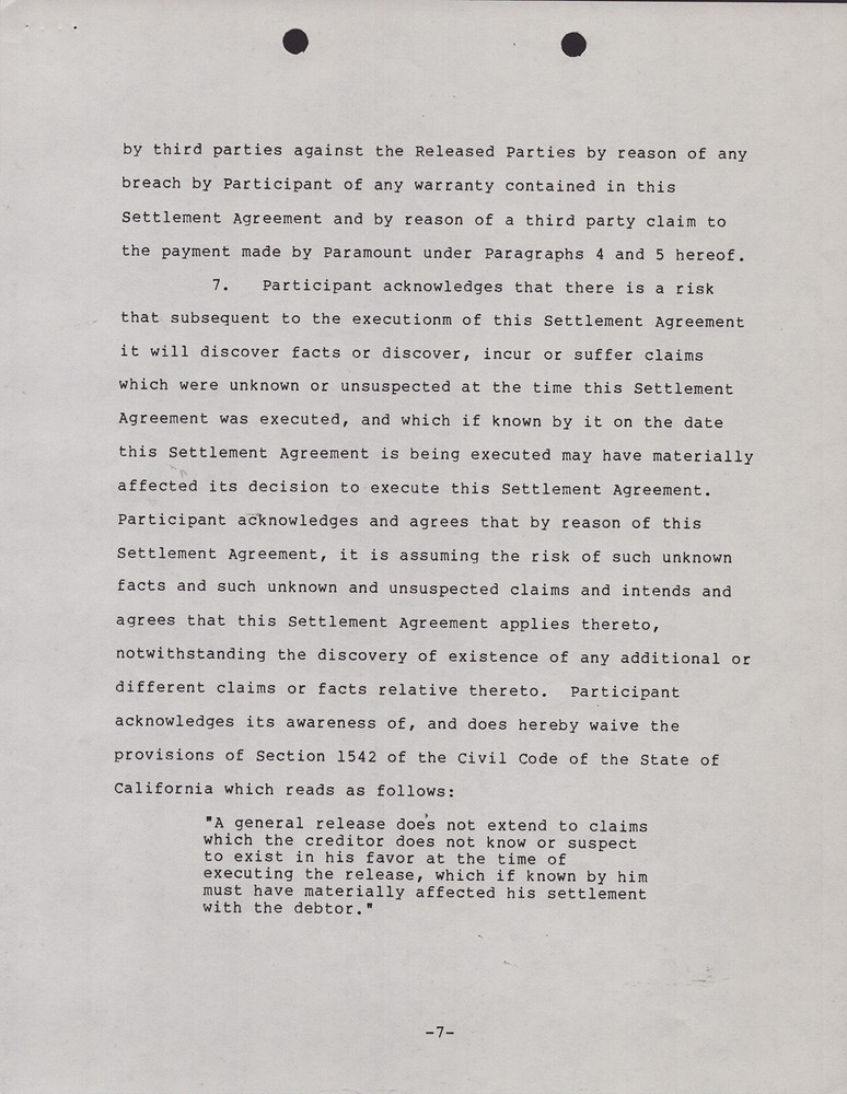 RICHARD GERE - DOCUMENT DOUBLE SIGNED 10/28/1985