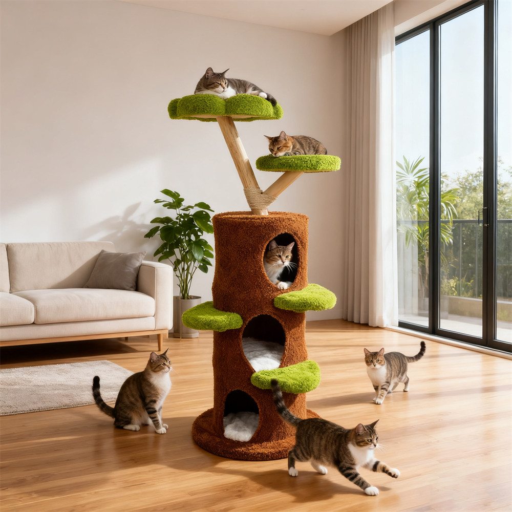 Robust Cat Tree Cat Kitty Scratching Post Fun Activity Center Padded Top Perch