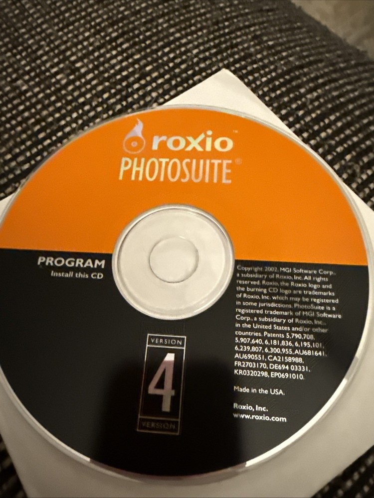 Roxio Photosuite Program Standard Edition  4 for PC Software CD Disc