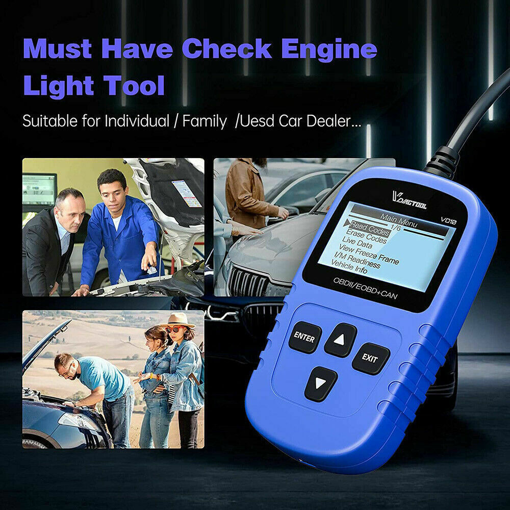 Automotive OBDII Scanner Code Reader Car Check Engine Fault Diagnostic Tool
