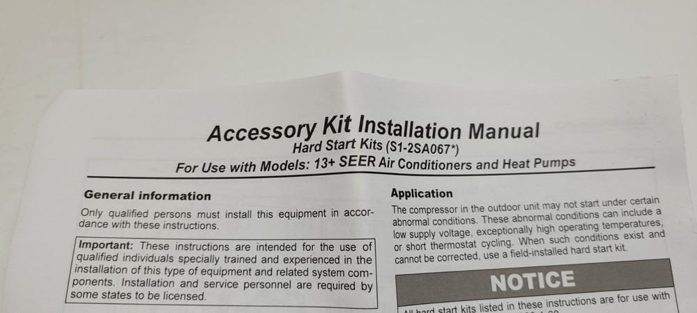 York S1-2SA06710106 Hard Start Kit HVAC Compressor OEM Replacement New