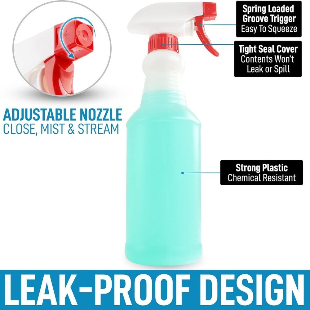 Zulay Home Heavy Duty Spray Bottle – Leakproof, Adjustable Nozzle