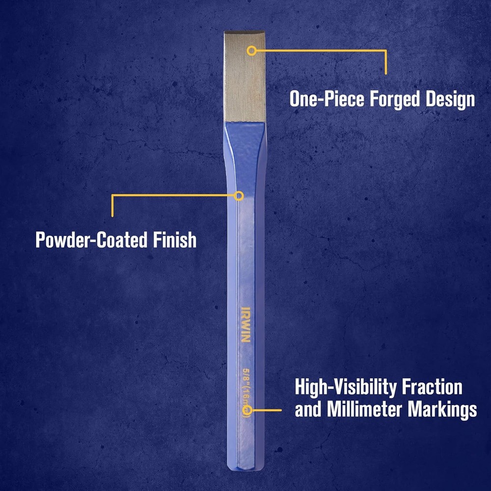 IRWIN Chisel Set, and Punch, 12-Pack with Various Sizes, Tempered for...