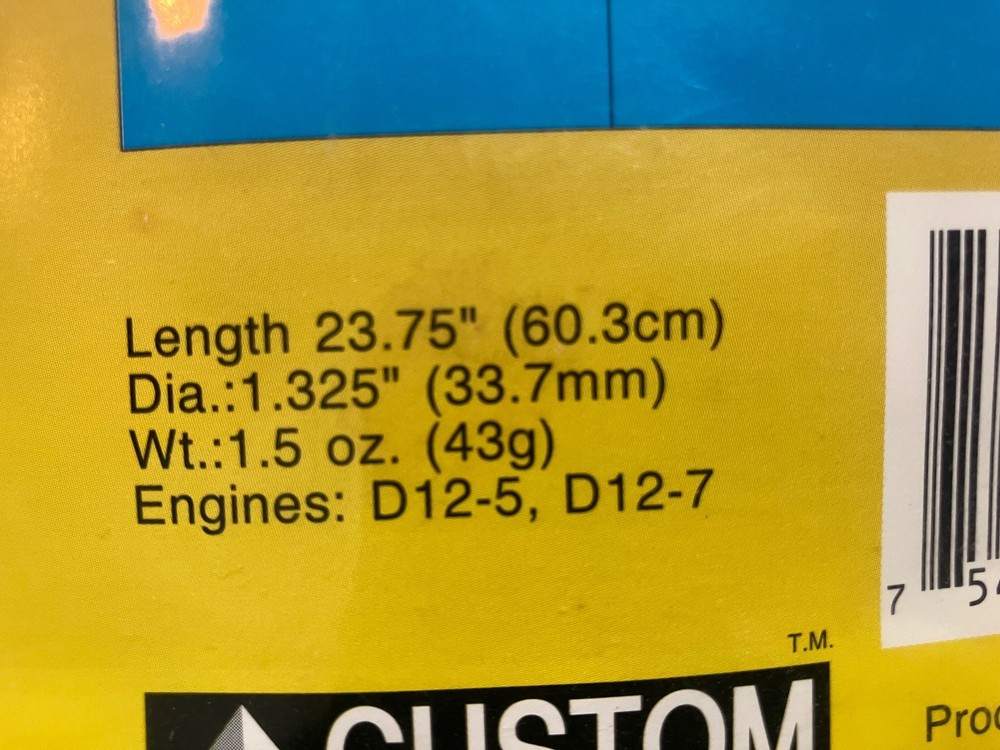 Long OOP D-Powered CUSTOM OASIS Skill Level 2 Flying Model Rocket Kit -Sealed