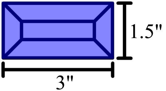 Colored Bevels - 1.5x3 Bevels - BLUE - (5)