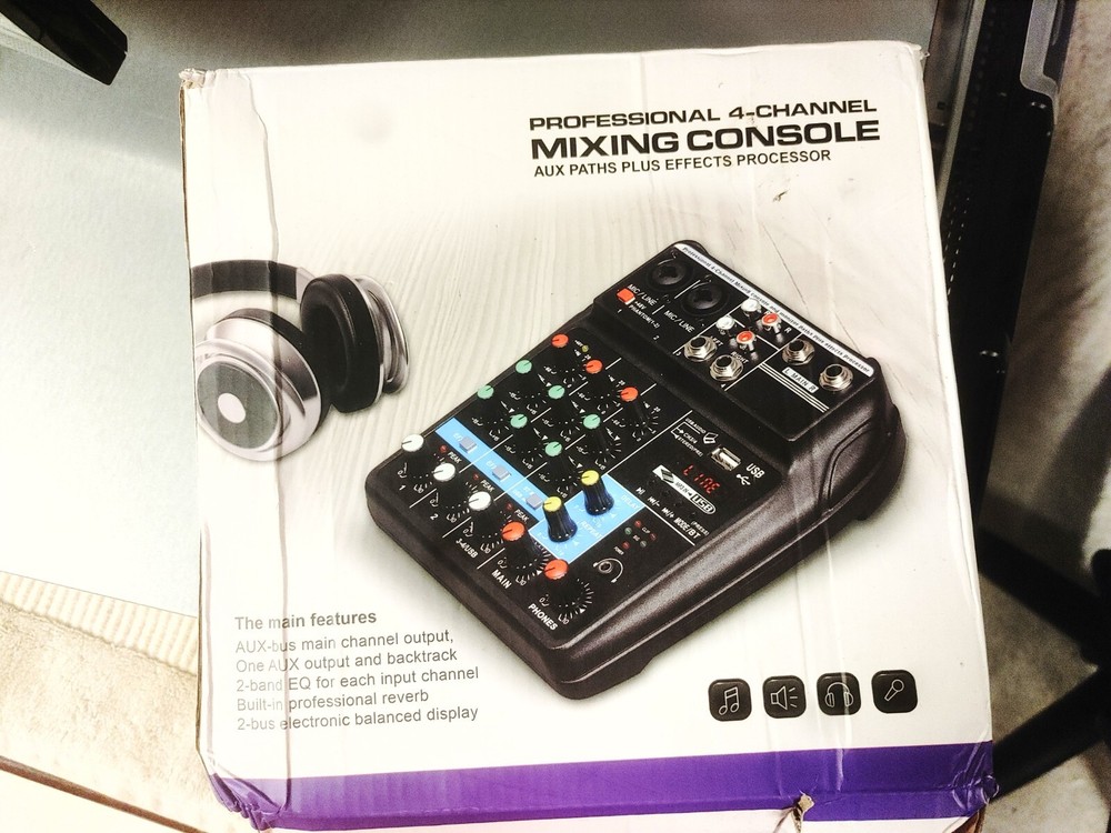 Professional Audio Mixer Sound Board Console System Interface 4 Channel Digital