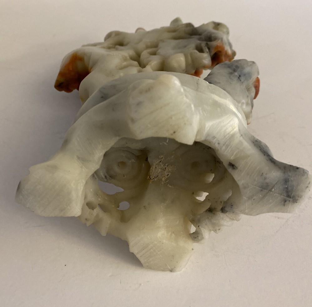 Chinese Carved Soap Stone Statute ~ Squirrels ~ Grapes