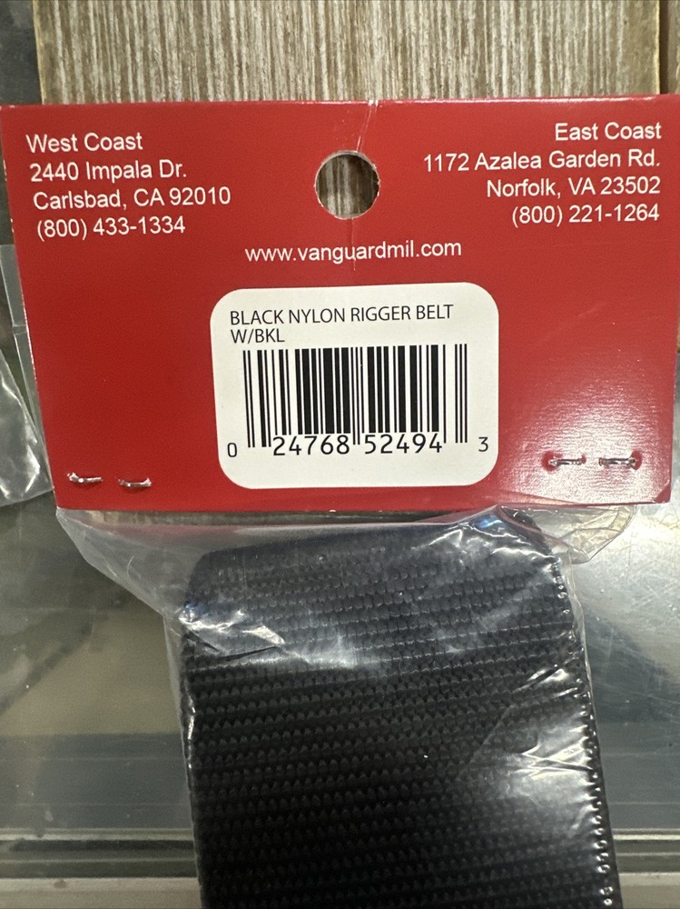 Vanguard Tactical Solutions Rigger Belt W/Buckle&Loop