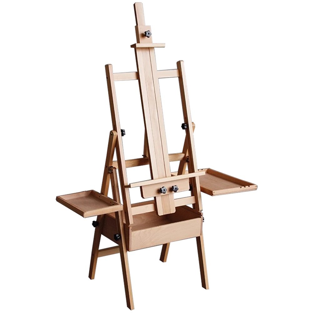 Professional Artist Easel Studio H-Frame Easel Adjustable Solid Beech Wood