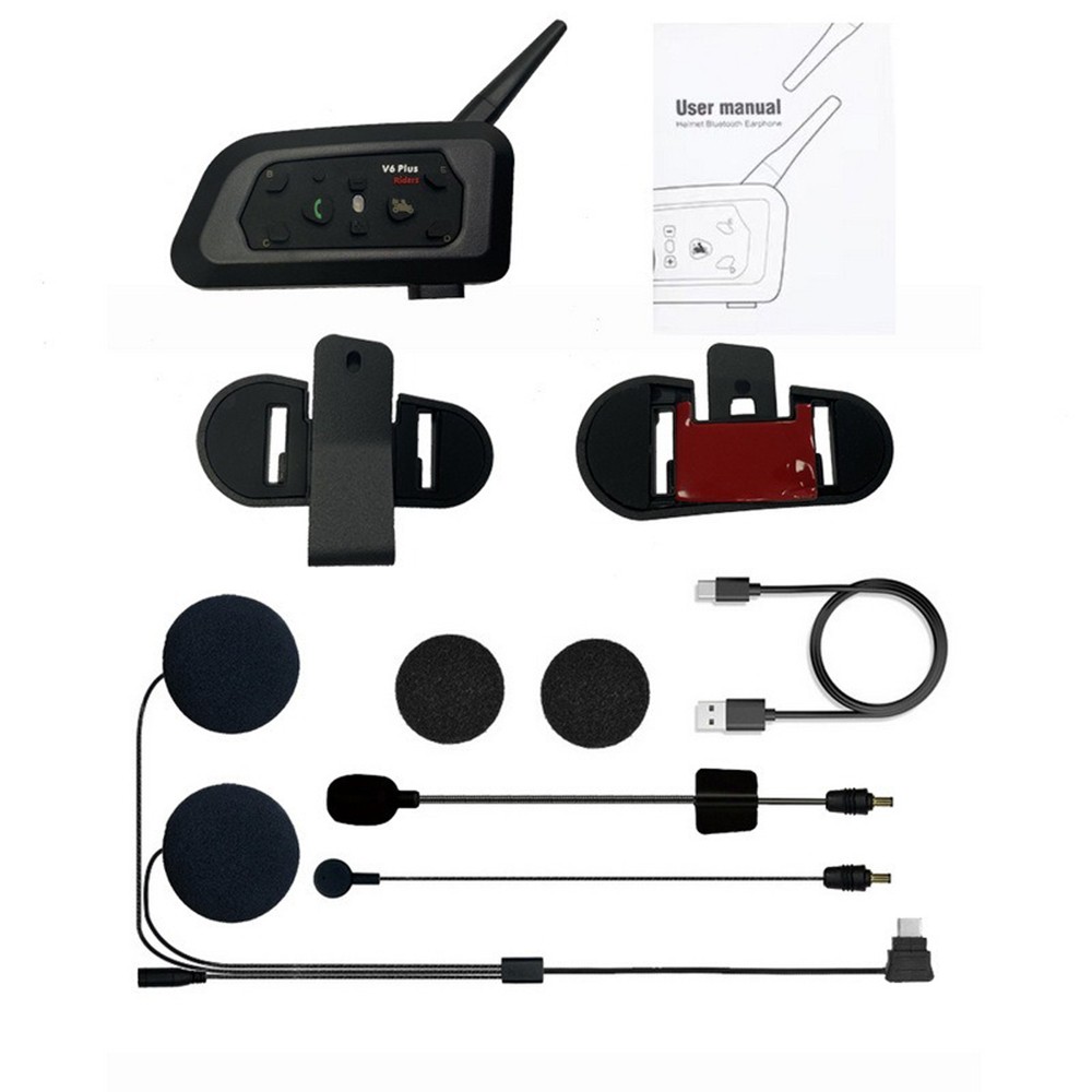 Intercom For Motorcycle Helmets V6 Plus With Bluetooth
