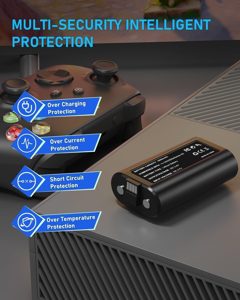 Ultimate Xbox Controller Battery Solution - 2×6660mWh, Certified Safety Features