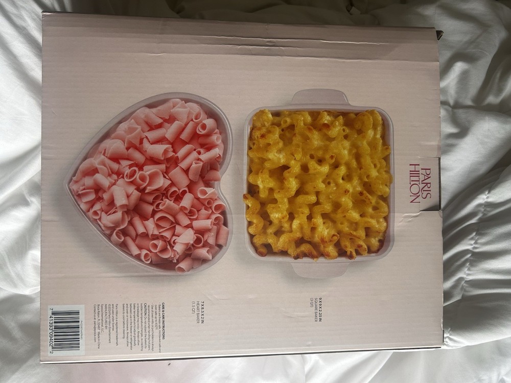 2 Piece Ceramic Baker Set Square Heart-Shaped Stoneware Baking Dish Bakeware New