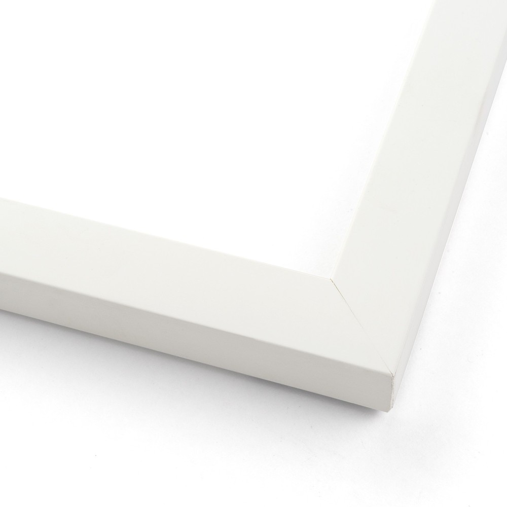 Solid Wood Newspaper Frame Matte White Finish Size 18.5x12.5