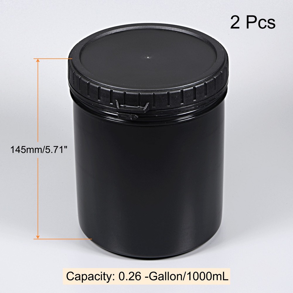 2Pcs 1000mL Plastic Paint Pail Container with Sealing Lid