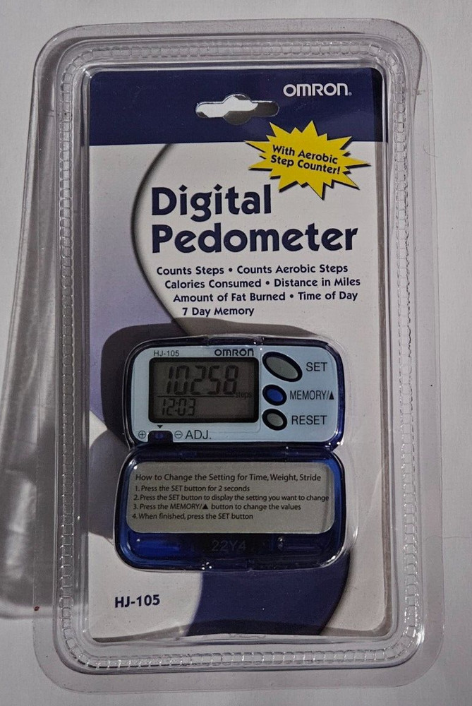 omron  HJ-105  DIGITAL PEDOMETER     NEW  battery could be expired