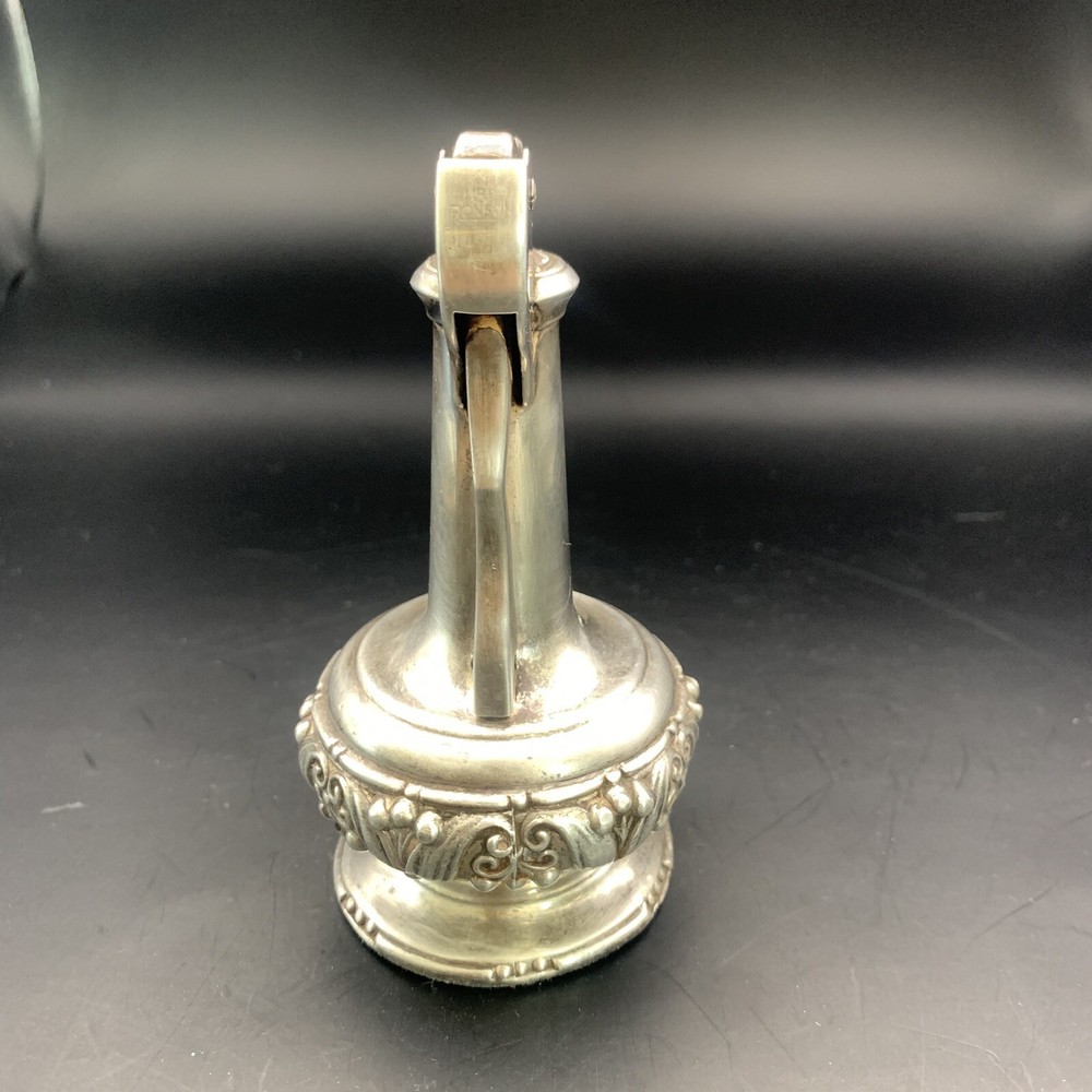 Vintage Ronson Silver Plated Table Lighter Decanter 1940 / 1950 Working