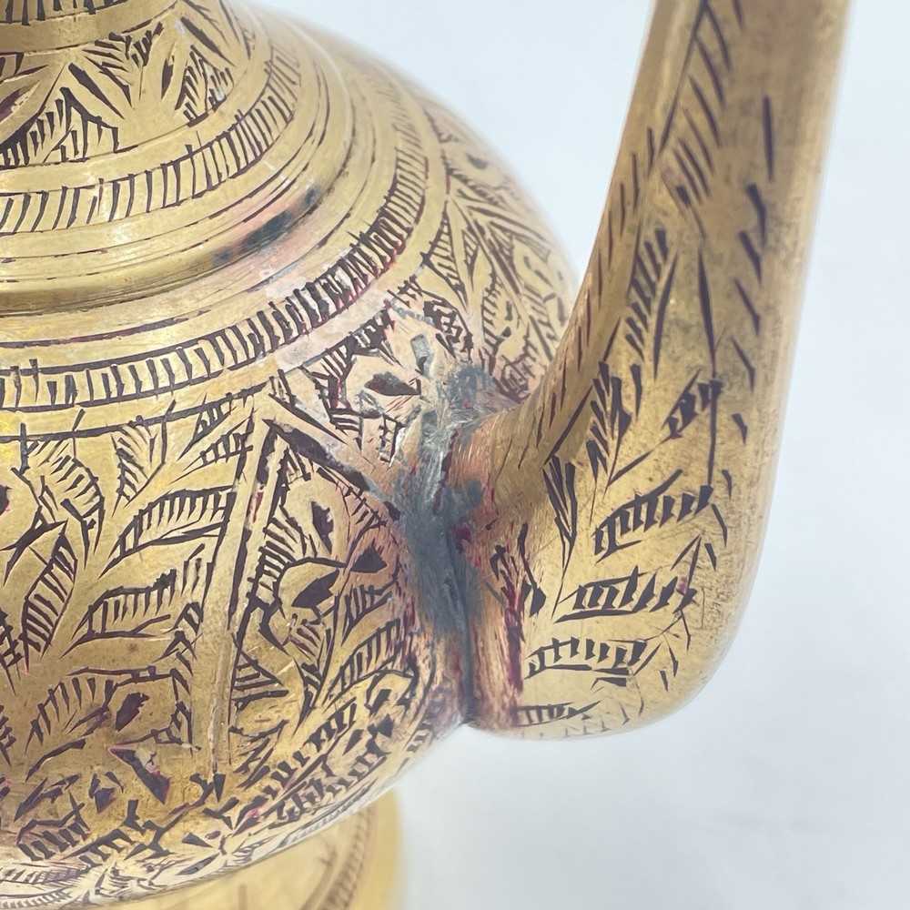 Etched Brass Ewer & Vase India