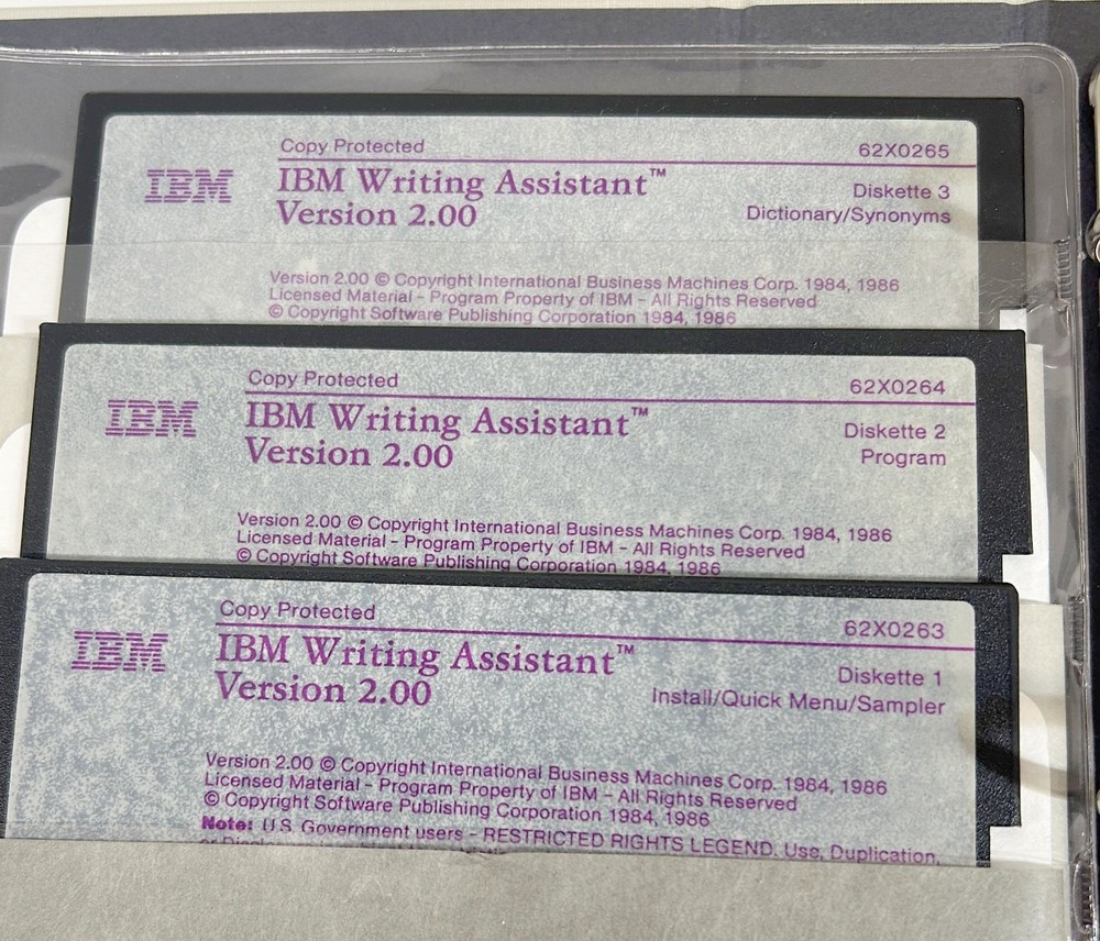 IBM Writing Assistant Vrs 2.0 Manual & Software
