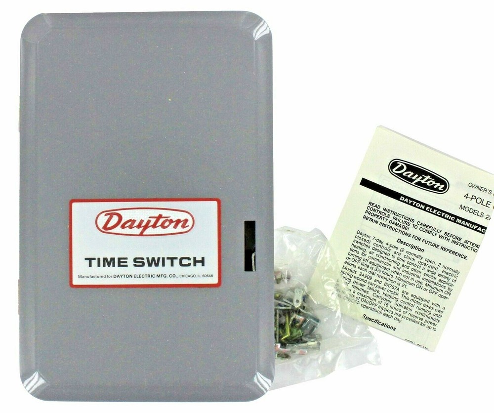 1 Pc Dayton 2A208 120/240V 7 Day Time Switch Digital Programmable Timer New