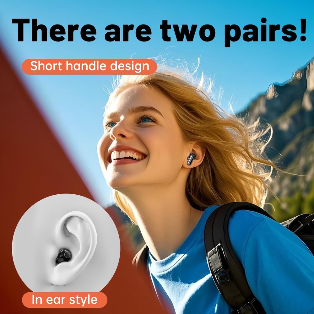 Wireless Bluetooth Headset，Tiny Size Invisible Earbuds，Sleep and Sports Earph...