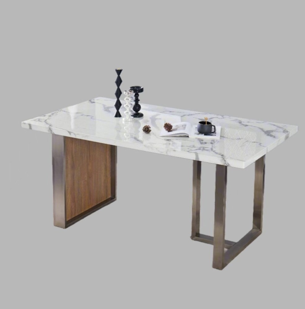 Elegant Luxurious Imitation Marble MDF Dinning Table for 6 or 8, Rectangular 6