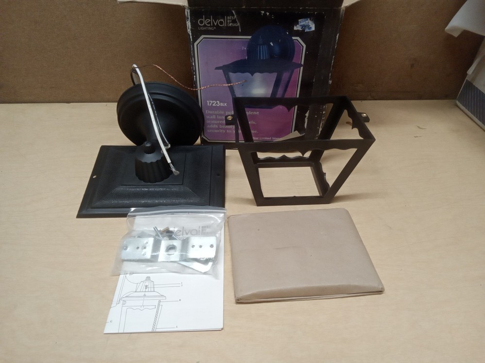 Delval Lighting 1723BLK Durable Polypropylene Wall Lantern