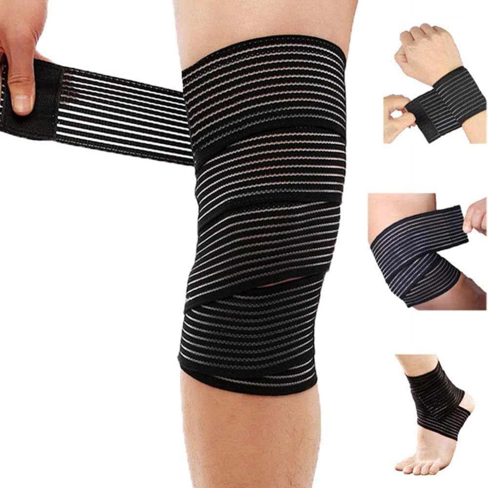 Extra Long Elastic Knee Wrap Compression Support for Ligaments Joint Pain