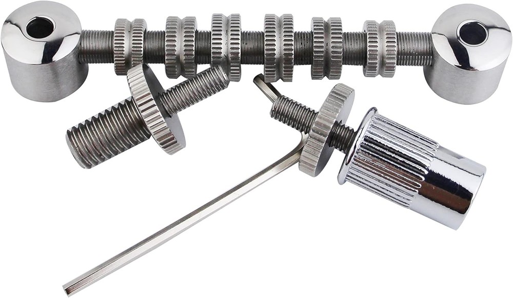 Guyker Stainless Steel Space Control Adjustable Roller Guitar Bridge Chrome