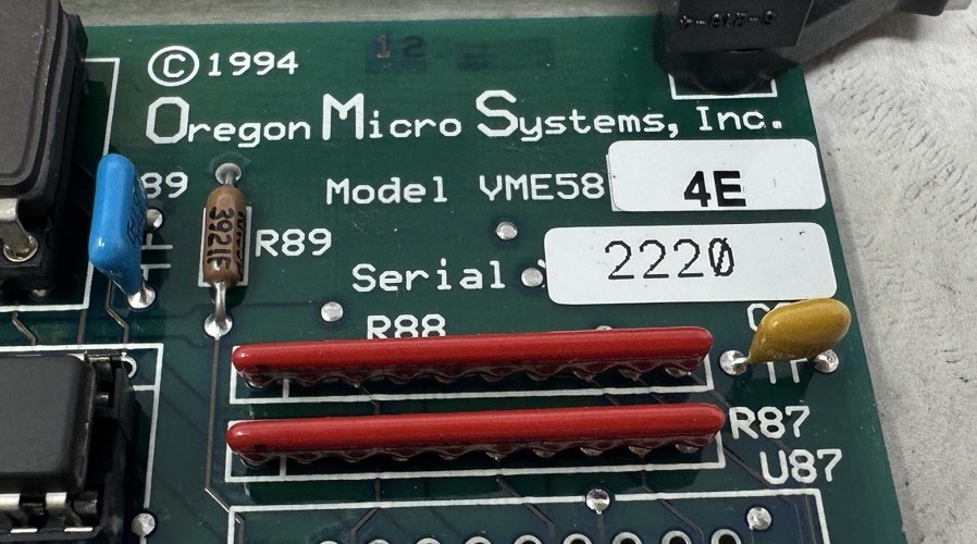 Oregon Micro Systems VME 58 Intelligent Multi-Axis Stepper Control VME58