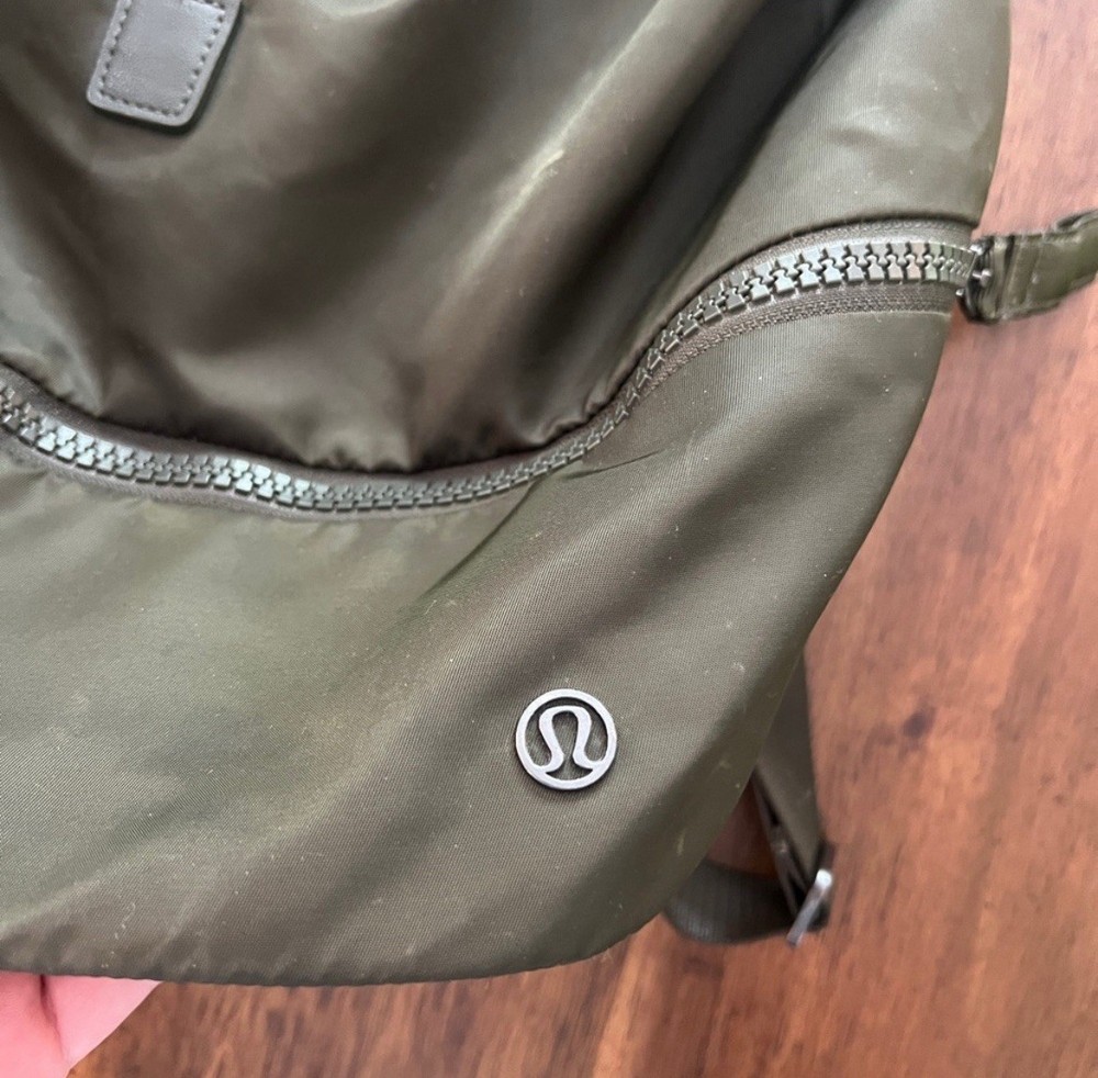 Lululemon Olive Green Nylon Backpack with Laptop Compartment